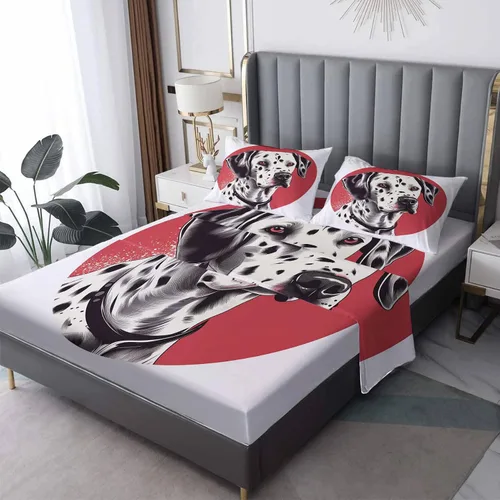 Miniatura 8 de Labrador Sheets tamaño individual, sábanas de perro negro, sábanas y fundas de almohada estampadas de 3 piezas, sábana bajera ajustable