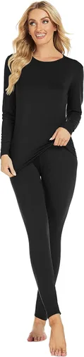 Miniatura 3 de Conjunto de ropa interior térmica de forro polar para mujer, ultra suave, cálido, conjunto de pantalones largos