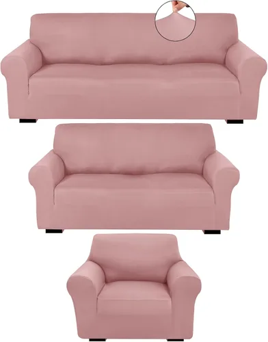 Miniatura 22 de Peryiter Juego de 3 Fundas para Sofá, Cubiertas de Muebles para Sofá, Loveseat, Sillón, Ajuste de Forma Elástico, Sin Arrugas, Protector de Muebles