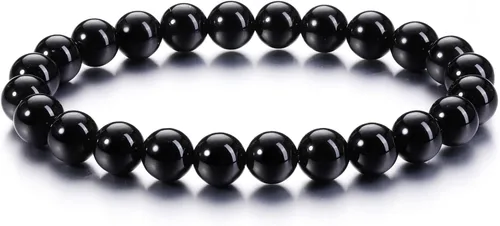 Miniatura 18 de Jovivi Pulsera elástica de cuentas redondas semipreciosas naturales – 0.315 pulgadas hecha a mano con cuentas de piedras preciosas curativas