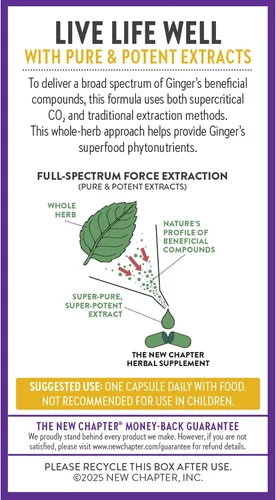 Miniatura 7 de New Chapter Suplemento de jengibre Force con ingredientes orgánicos supercríticos + cápsulas vegetarianas sin OMG, 60