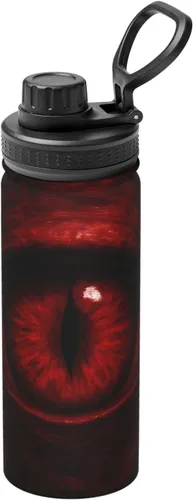 Scarlet Eye Printed Insulated Water Bottle, 18oz Stainless Steel Funny Travel Mug, Leakproof Hot & Cold for Sports, Gym, Hiking