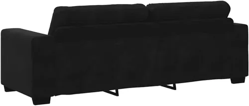 Miniatura 7 de vidaXL Sofá de 3 plazas de terciopelo negro de 70.9 in, elegante sofá de sala de estar, sofá de terciopelo suave, diseño resistente, asiento