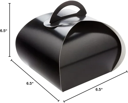 Miniatura 7 de Restaurantware Ingenero - Cajas para pasteles de 6.5 pulgadas con asas, 100 loncheras con asa integrada, forro resistente a la grasa para postres