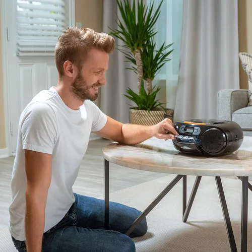 Miniatura 5 de Philips Reproductor de CD portátil Boombox - Reproductor de MP3 portátil y reproductor de cinta de casete, sistema de sonido estéreo compacto Boom