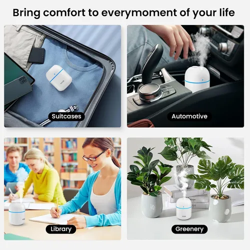 Miniatura 6 de Minihumidificador portátil, WUTAER humidificador USB de escritorio personal para automóvil, habitación de oficina, dormitorio, apagado automático, 2