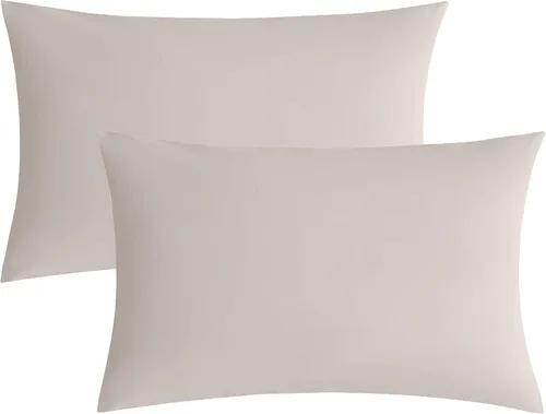 Miniatura 38 de JELLYMONI Juego de 2 fundas de almohada estándar de algodón lavado con textura similar al lino, color ámbar naranja de 20 x 26 pulgadas, fundas