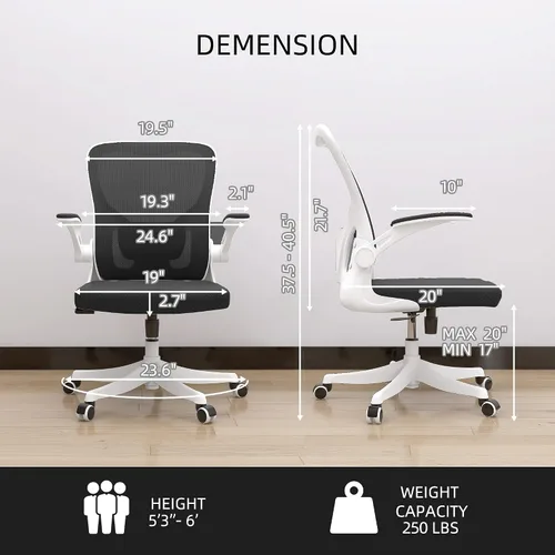 Miniatura 2 de Monhey Silla de Oficina - Silla de Oficina Ergonómica con Soporte Lumbar y Brazos Abatibles Sillas de Escritorio para Oficina en Casa Silla Mecedora