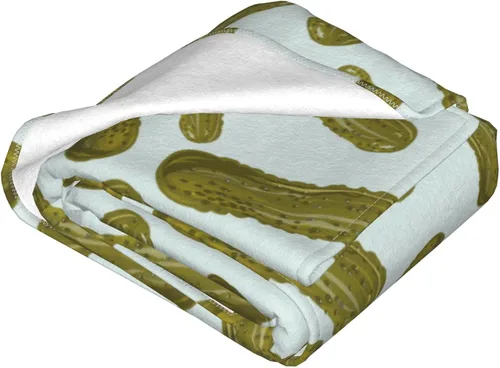 Miniatura 2 de Cobija de pepinos encurtidos, manta de cama suave, ligera y acogedora manta de franela de felpa para sofá o dormitorio, 60 x 50 pulgadas