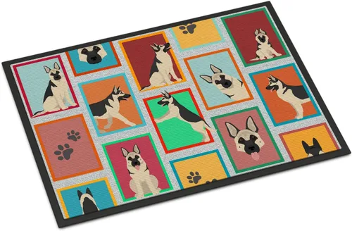 Miniatura 153 de Caroline's Treasures MLM1149MAT - Felpudo rojo Border Collie de 18 x 27 pulgadas, para interiores y exteriores, para entrada, antideslizante, Border