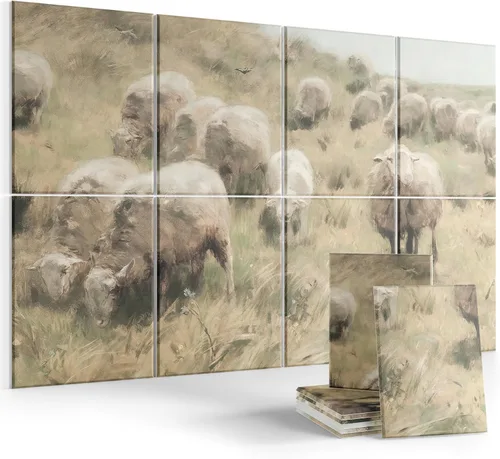 Miniatura 11 de Paneles acústicos de arte para pared, paneles de absorción de sonido de 70 x 47 pulgadas, paquete de 8 con 60 pestañas adhesivas, paneles