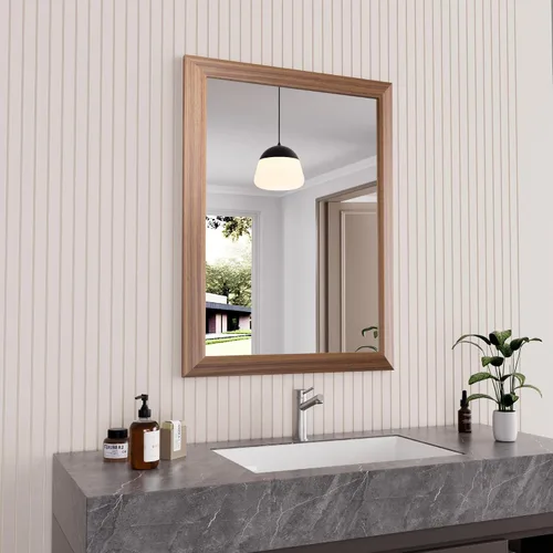 Miniatura 55 de Amorho Espejo de Baño Negro, Espejos de Pared de 24x30 Pulgadas con Marco de Metal Grueso para Sobre el Fregadero, Dormitorio, Sala de Estar