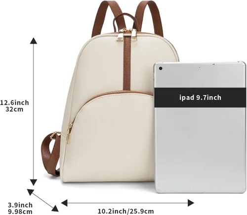 Miniatura 5 de seyfocnia Mochila de viaje para mujer beige, Beige, Computadora portátil