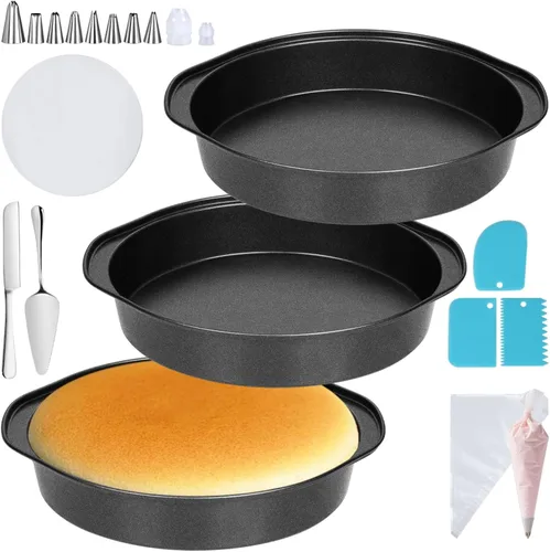 Miniatura 8 de hunnycook 2P sartenes para pizza antiadherentes - Bandeja redonda de pizza de 12" con agujeros y asa, sartén de pizza de acero al carbono