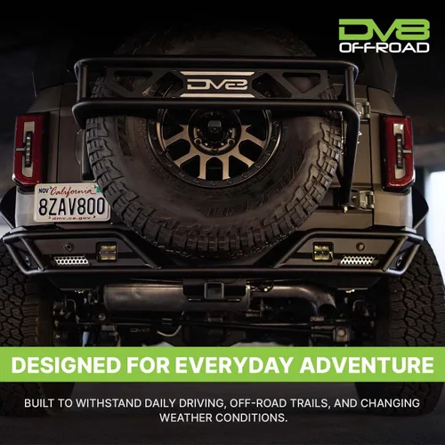 Miniatura 4 de DV8 Offroad Soporte de reubicación de matrícula trasera compatible con Ford Bronco 2021-2026 – 0.118 pulgadas de acero negro con recubrimiento