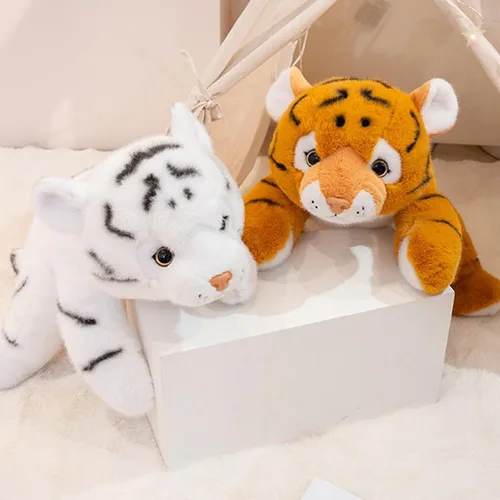 Miniatura 7 de Animal de peluche con peso de tigre blanco, almohada de peluche de tigre con peso de 17.7 pulgadas, juguetes de peluche de tigres suaves, almohada