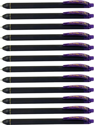 Miniatura 11 de Pentel EnerGel Kuro - Bolígrafo de gel líquido, (punta de 1/32 pulgadas - 0.7 mm) línea media, tinta negra, paquete de 12 (BL437R1-A)