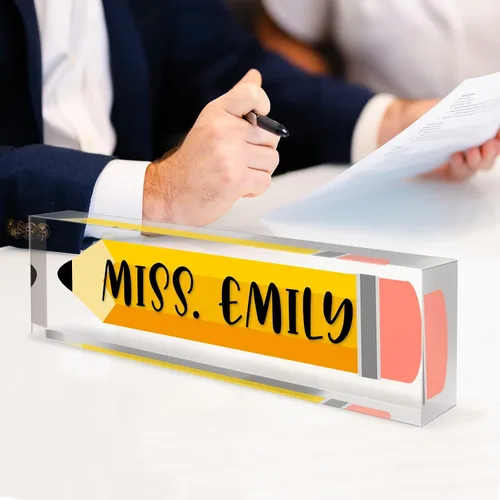 Miniatura 46 de Gowelly Placa de nombre personalizada para escritorio de oficina, placas de nombre personalizadas para escritorio, regalos personalizados