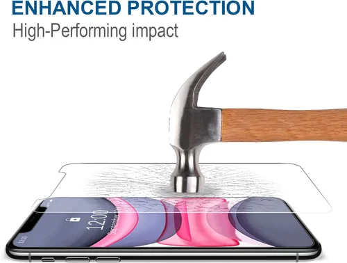 Miniatura 8 de Arae Protector de pantalla para iPhone Xr/iPhone 11, vidrio templado HD, antiarañazos, funciona con la mayoría de las fundas, 6.1 pulgadas, paquete