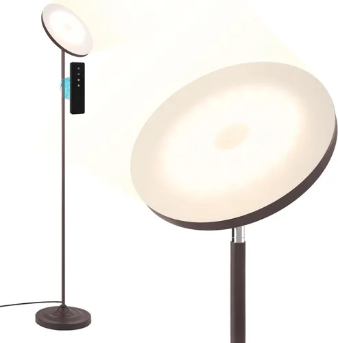 Miniatura 9 de hanaking Lámpara de pie brillante de 30W/2600LM con control remoto, lámpara de pie Torchiere que cambia de color RGB, ajuste continuo de Bombilla