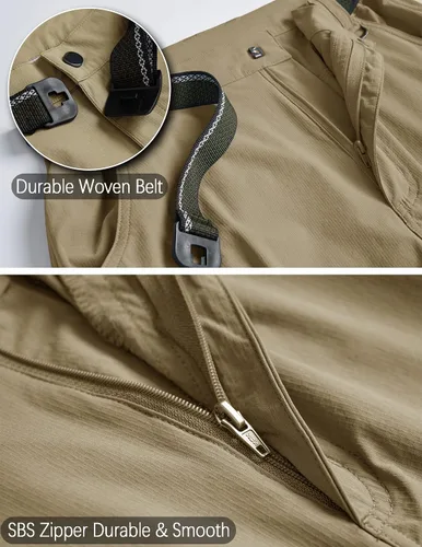 Miniatura 59 de Pantalones de senderismo para hombre, ligeros, resistentes al agua, de secado rápido, pesca, viajes, campamento, al aire libre, transpirables
