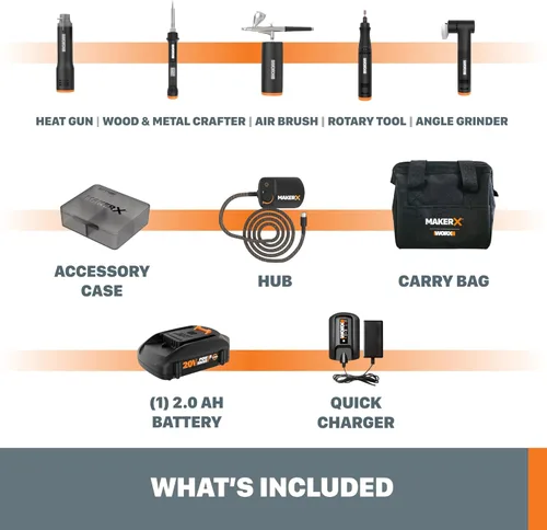 Miniatura 9 de Worx WX997L MAKERX Kit combinado de herramientas de manualidades de lujo