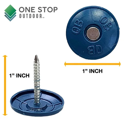 Miniatura 2 de Paquete de 2000 clavos redondos de plástico para techos de 1 pulgada, clavos de papel de alquitrán galvanizado para fijación de envoltura de casa