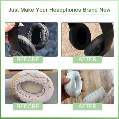 Miniatura 5 de Almohadillas de repuesto para auriculares Beats Studio 2 y Studio 3 con cable e inalámbricos, almohadillas con piel proteica más suave, espuma