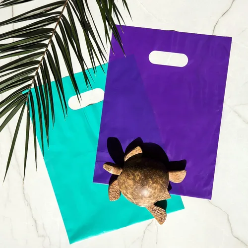 Miniatura 7 de Choice Marts 200 bolsas para mercancía color verde azulado y morado de 2 mil extragruesas y 12" x 15", bolsas de plástico brillantes para ventas al