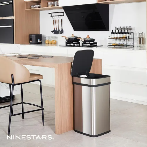 Miniatura 2 de Ninestars Bote de basura inteligente para cocina con neutralización de olores de 13 galones, basurero automático con sensor de movimiento y control