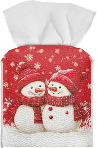Miniatura 34 de 250th Anniversary Square Tissue Box Cover Pu Leather Tissue Holder Facial Paper Cover Waterproof Toilet Paper Holder for Bathroom Bedroom Modern