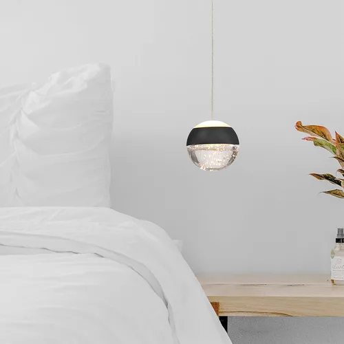 Miniatura 5 de JoollySun Lámpara Colgante de Cristal: Mini Luces Colgantes Negras Modernas para Isla de Cocina y Baño