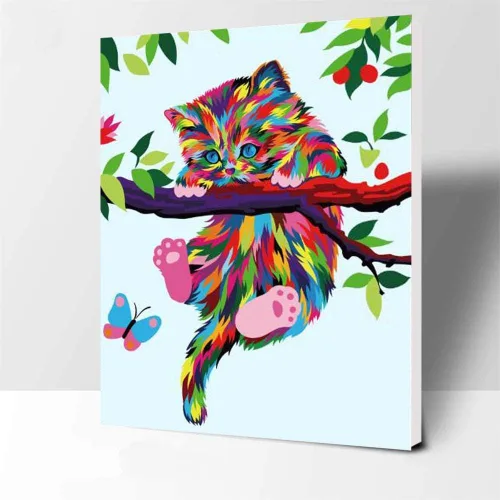 Miniatura 9 de Elftoyer - Pintura por números para niños y adultos y principiantes, kits de regalo de pintura en lienzo DIY para decoración del hogar - Dinosaurios