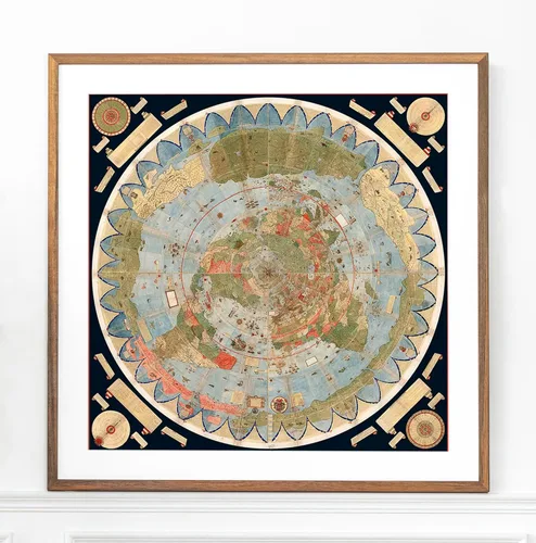 Miniatura 10 de 1587 Urbano Monte - Mapa del mundo para pared, póster plano sin marco, modelo de globo terráqueo, mapa histórico, cartófilos, regalos para amantes