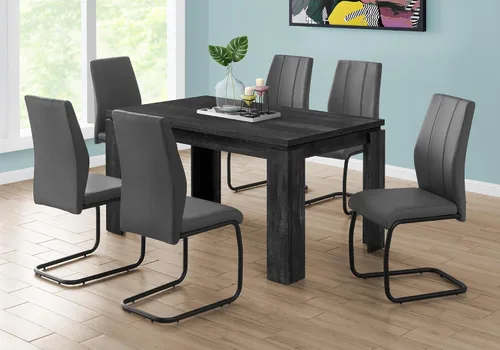 Miniatura 7 de Dining Table, 60" Rectangular, Kitchen, Dining Room, Black Laminate, Contemporary, Modern
