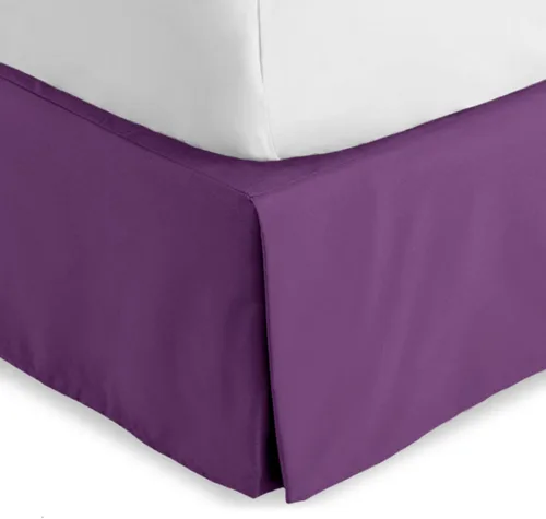 Miniatura 21 de Bare Home Falda de cama California King con caída de 15 pulgadas, diseño fácil de ajustar, para camas California King, con pliegues centrales