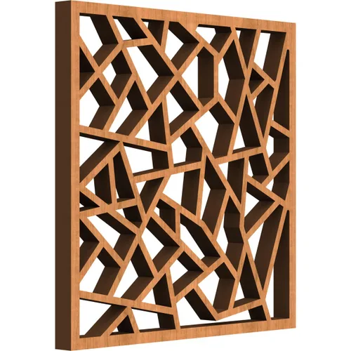 Miniatura 7 de 7 3/8 pulgadas de ancho x 7 3/8 pulgadas de alto x 3/8 pulgadas de alto, paneles de pared de madera con calado decorativo extra pequeño de Venecia