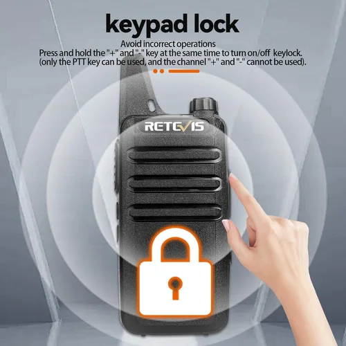 Miniatura 4 de Retevis Radio bidireccional RT22 recargable de largo alcance, radio portátil de 2 vías, carga USB-C, walkie talkies manos libres para adultos