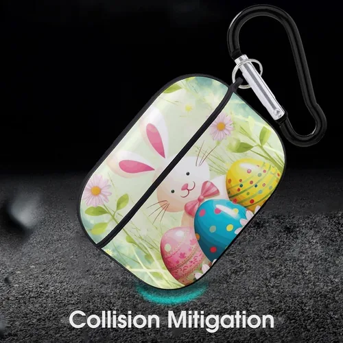Miniatura 6 de Spring Happy Easter Holiday Headphone Cover for AirPods Pro 2nd 1st Generation Case Cover with Keychain, Shockproof Hard Shell Protective Case for