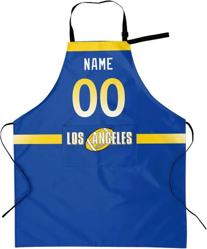 Miniatura 19 de Delantal con bolsillos, nombre personalizado y número, regalos personalizados para hombres y mujeres fanáticos del fútbol