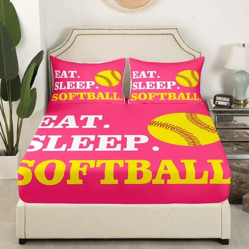 Miniatura 95 de Feelyou Juego de sábanas de béisbol para niños, juego de sábanas con temática deportiva de pelota, tamaño individual, para niños, adolescentes
