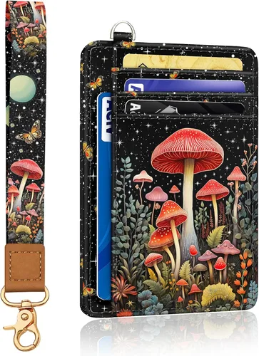 Miniatura 14 de Yonlevres Cartera delgada para tarjetas de crédito, cartera RFID para mujer, bolsillo frontal, soporte para tarjetas pequeñas, estuche para tarjetas