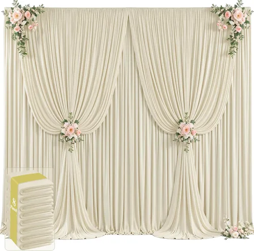 Miniatura 11 de 20 pies x 12 pies Cortinas de Telón de Fondo Azul Bebé Sin Arrugas para Bodas y Fiestas, Telón de Fondo de Tela Azul, Cortinas para Bodas
