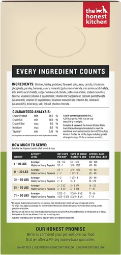 Miniatura 2 de The Honest Kitchen, comida para perros de grado humano de grano entero deshidratado Wholemade™ - Comida completa y equilibrada o cobertura - Pollo