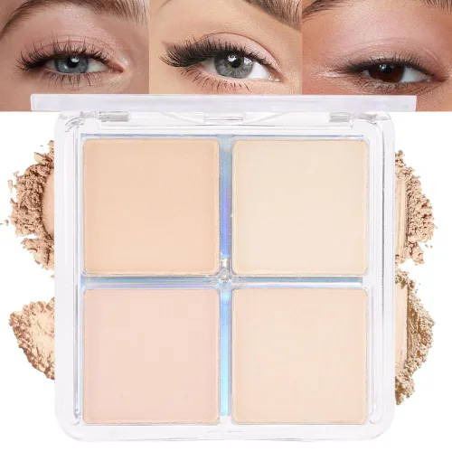 Miniatura 30 de evpct Paleta cuádruple de sombras de ojos marrón nude, brillante nude champán, dorado, marrón, cacao, brillantina, metálico, mate, alto pigmento