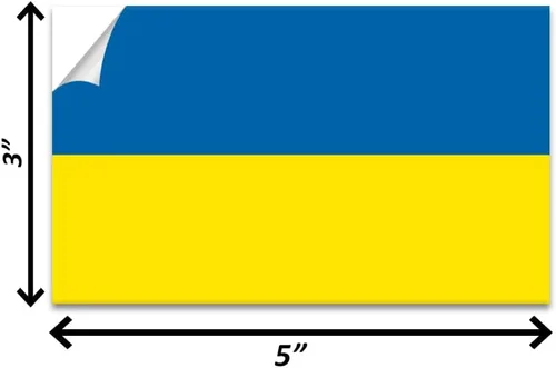 Miniatura 2 de IGNIXIA Calcomanías de coche con bandera de Ucrania de 3 x 5 pulgadas (paquete de 2) calcomanías de bandera ucraniana para automóvil, calcomanías