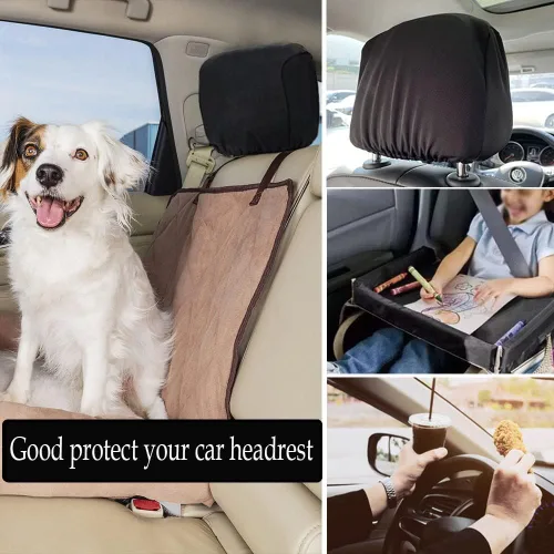 Miniatura 2 de 8 piezas Fundas para reposacabezas de coche, suaves, lavables, a prueba de suciedad, protectores de reposacabezas para coches, universales, aptas
