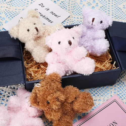 Miniatura 4 de Threan 8 piezas de mini osos de peluche de 4 pulgadas, pequeños osos de peluche a granel, juguetes de animales de peluche suaves, muñecos de oso