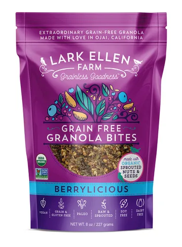 Miniatura 20 de Lark Ellen Farm Bocados de granola libre de granos, paleo; deliciosos aperitivos veganos orgánicos certificados sin gluten y cereal hecho de nueces
