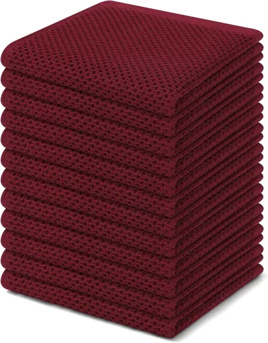 Miniatura 165 de Homaxy Paños de cocina de 100% algodón con tejido de gofre, ultra suaves, absorbentes, de secado rápido, 12 x 12 pulgadas, paquete de 6, amarillo